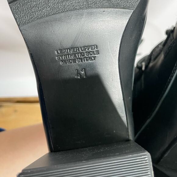 Napoleoni black leather heel lace up boots made in Italy size 41 - Picture 13 of 15